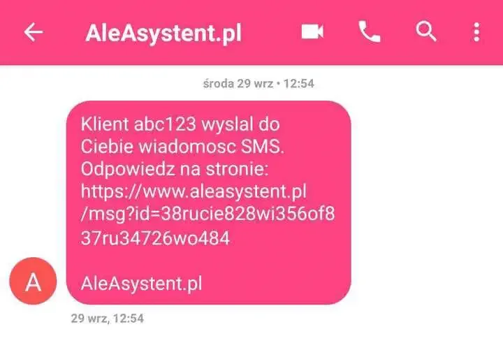 wiadomość sms o odpowiedzi